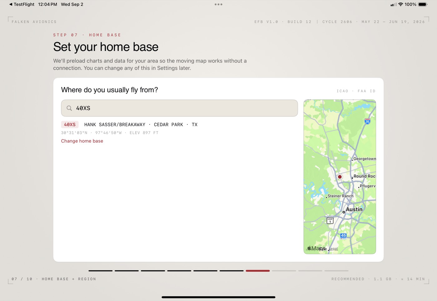 Home base airport search